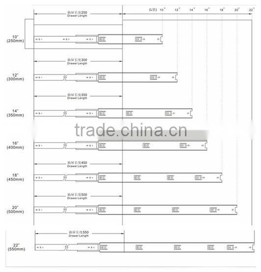 2015 New products metal drawer slide rail buy direct from china factory