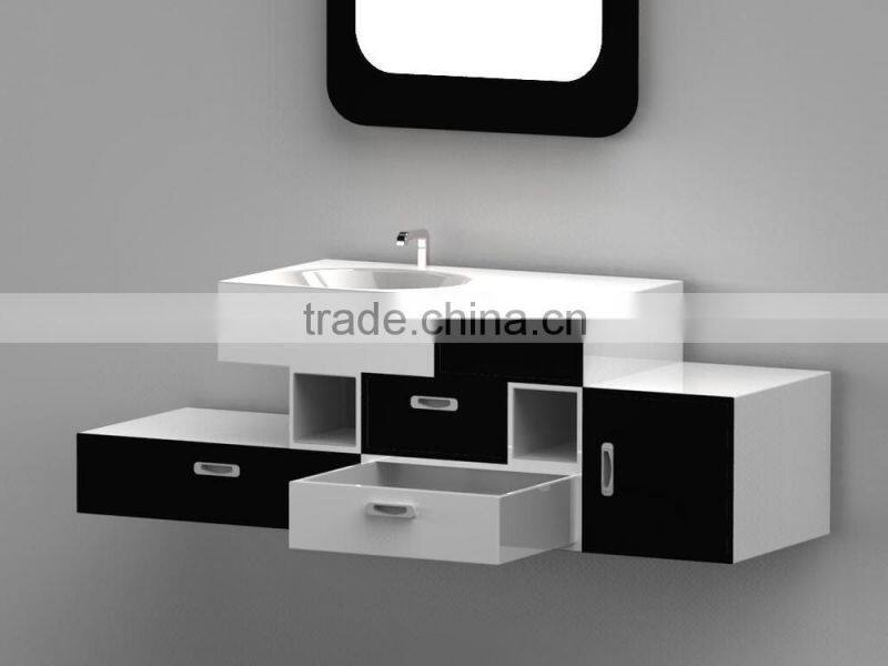 customized pvc bathroom cabinet wood color