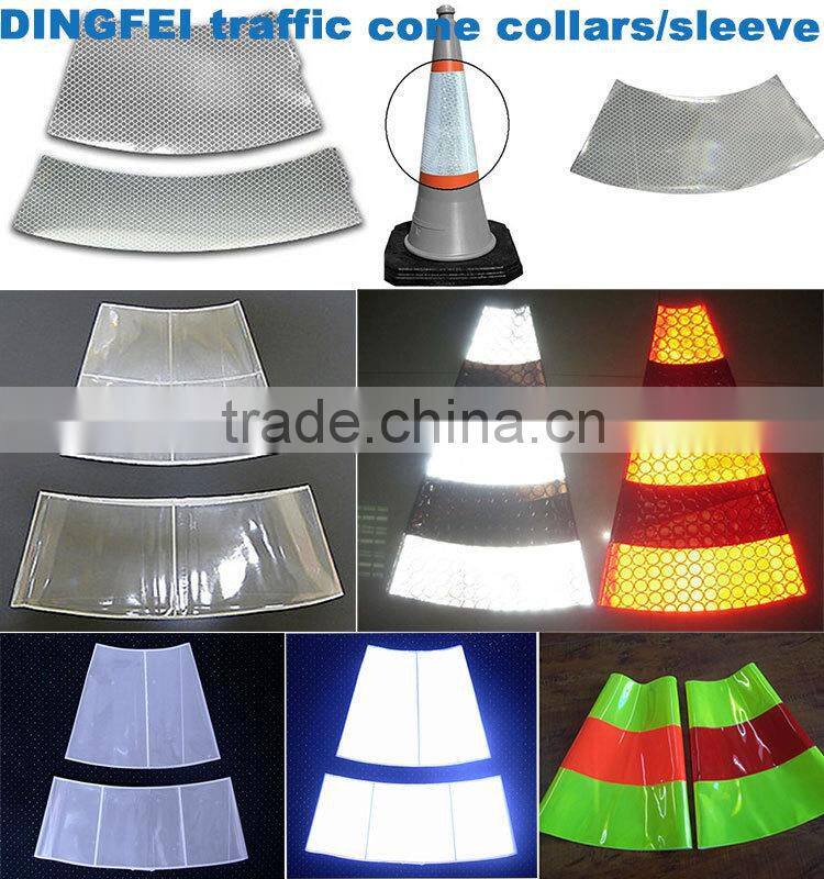 High visibility pvc reflective traffic cone sleeve