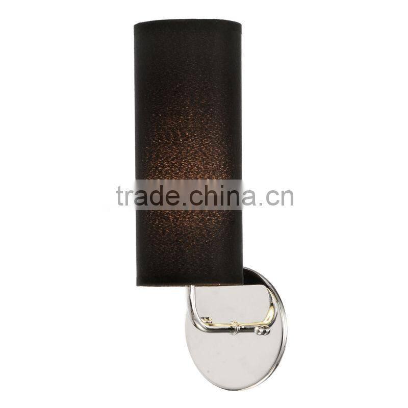 up and down metal wall light with black shade