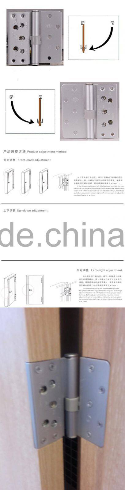 4" 3 axis adjustable door hinges for wood doors