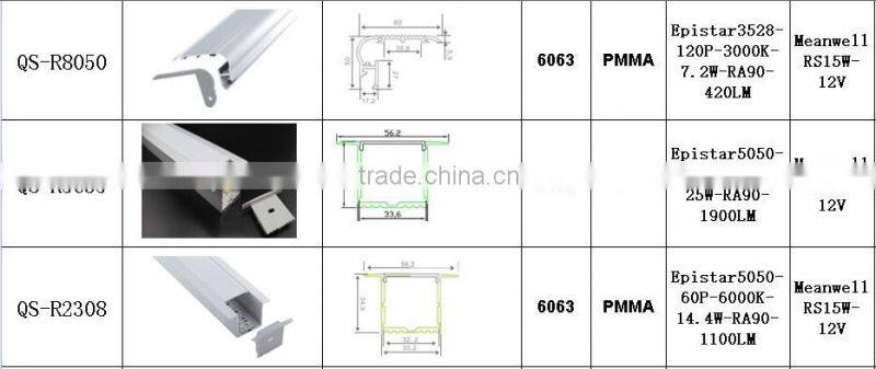 recessed Linear light 130lm/w Samsung 5630/ Epistar 2835 6000k/3000k/4500k/5000k