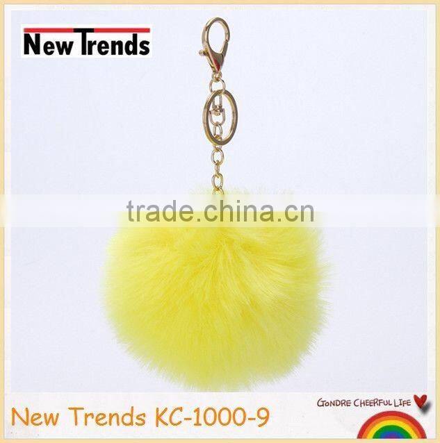 Solid colors 12 cm rabbit fur ball key chain