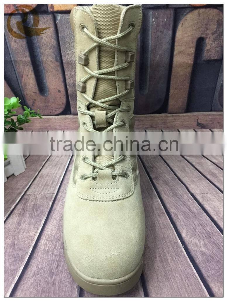 Leather upper rubber boots army military combat boots