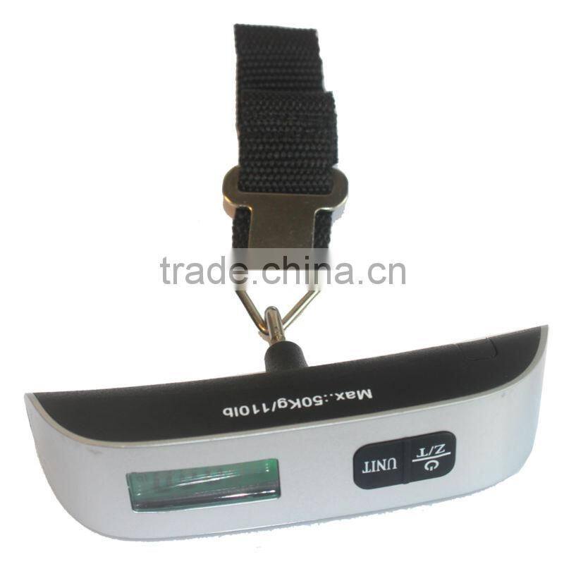 50kg Electronic Travel Weighing scale for suitcase,shopping,gift sale&family use with black strap&LCD display