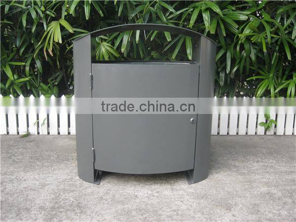 Strong 125L capacity garden trash bin garbage trash bin metal outdoor trash bin