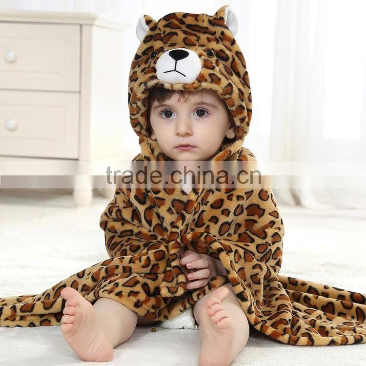blanket baby robe hooded animal baby bathrobe