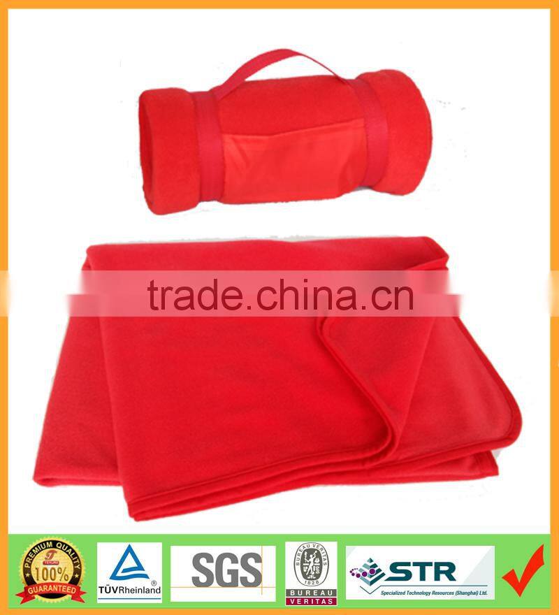 super soft thick coral fleece blanket with silk ribbon great for promotional gift