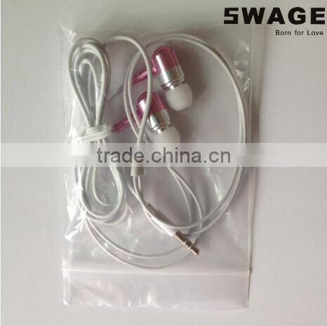 PH-EM601pink color metal earphone with good sound and eva bag packing