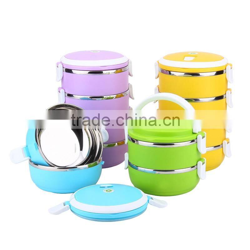 4 layer free combination stainless steel & PP thermal insulated lunch box with lock