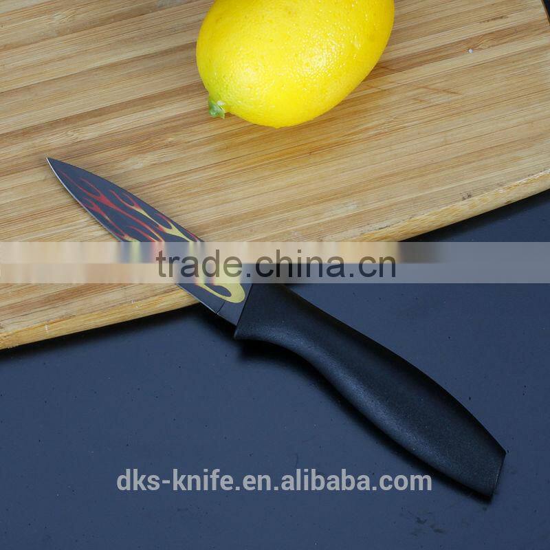 KP1402-S5 New Designed Colorful Nonstick Knife with PVC Box Packing Color Coating 5pcs knife set