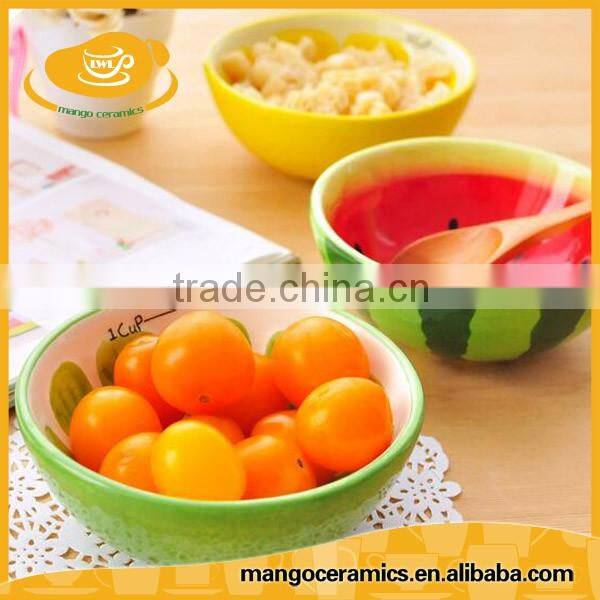 Creative colorful hand painted ceramic fruit bowl