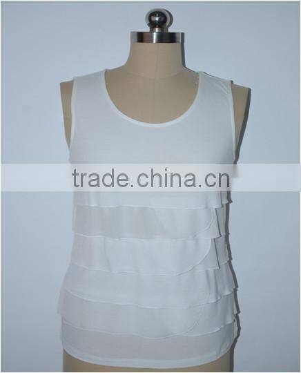 women ruffle knitted t shirt