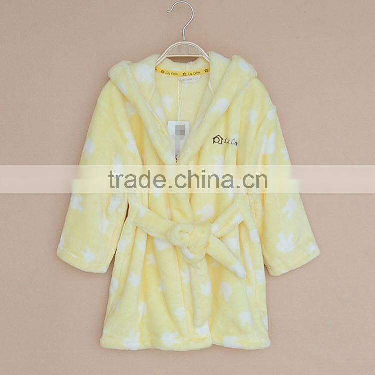 Printing Plush fleece bathrobe Pajama Fleece gowns for Kids