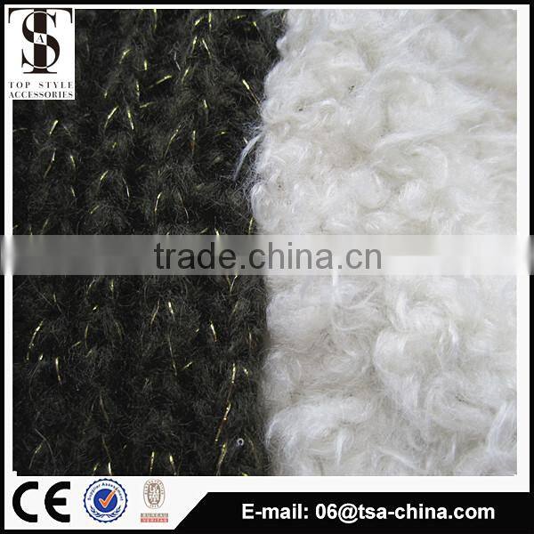 2015 winter fashion design green color knitted fur scarf