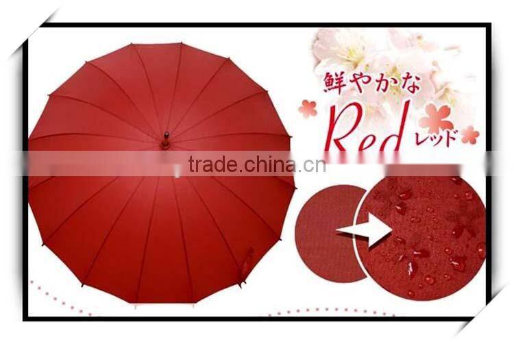 Assorted colors straight umbrella with crook handle