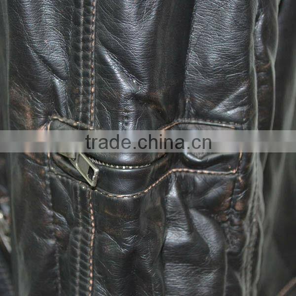 womens pu jacket with garment washed