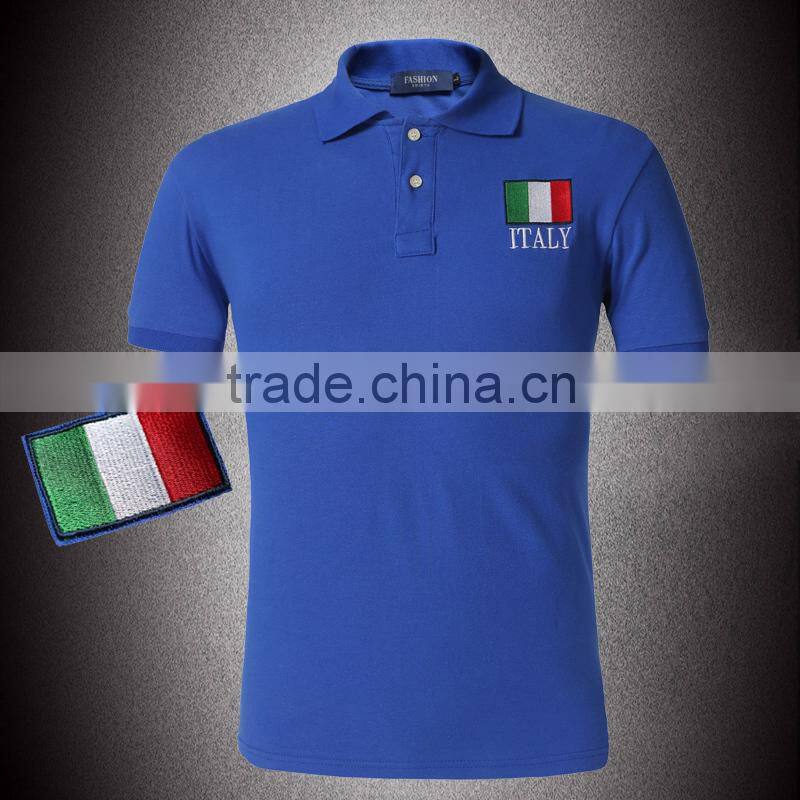 2015 Summer Men Polo Shirt Flag Style Yellow Plus Size Breathable Cotton Polo Shirts Embroidery Logo