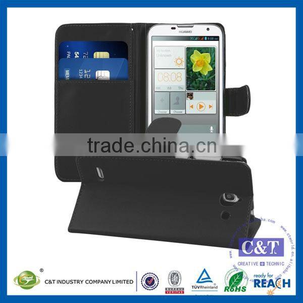 C&T 2015 New Fsahion Best Sell Flip Leather Wallet Cover for Huawei Ascend G730
