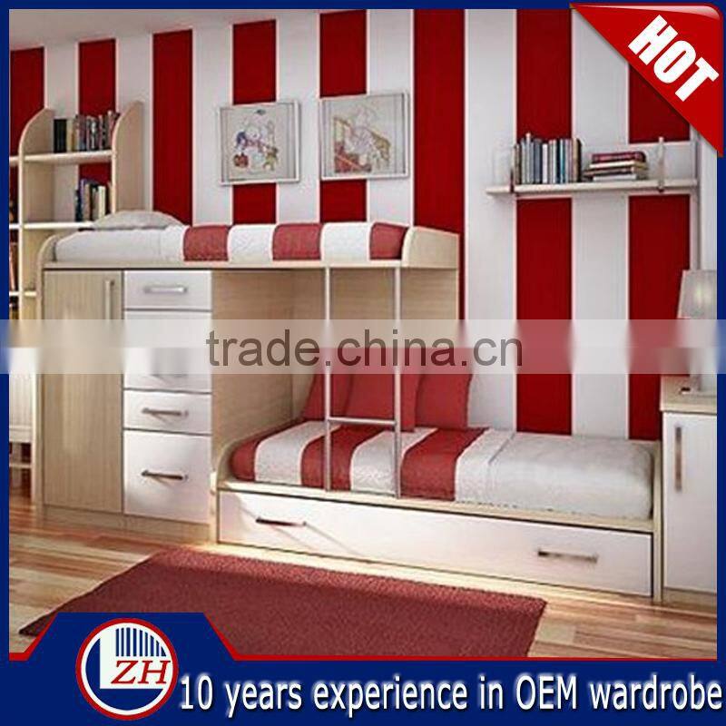 ZHUV bunk bed with computer desk and wardrobe