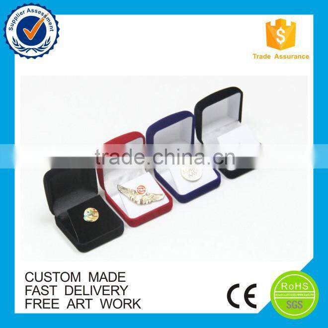 Custom velvet pins box, velvet package box for metal pin badges