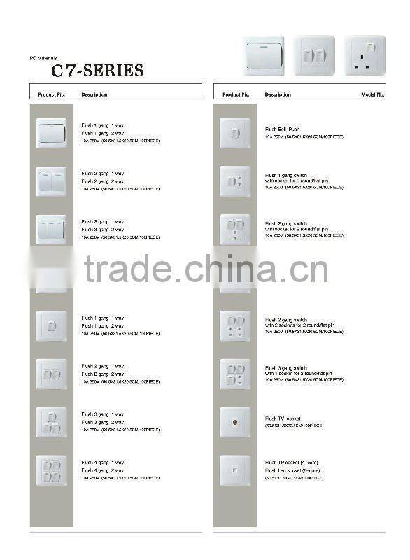 2gang push button light switch