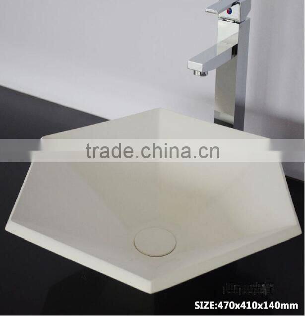High quality solid surface art basin resin wash basin, Stone Resin Wash Basin, wall hung wash basin