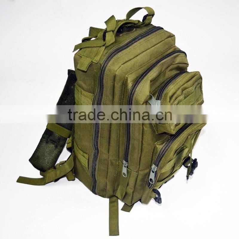 army green polyester multi-compartment hiking backpack
