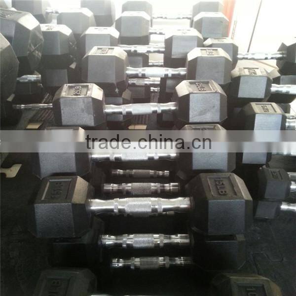 Professional high quality rubber hex Dumbbell