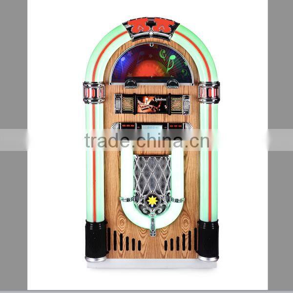 Full Size Classic 7-Color Changing LED Vinyl Jukebox for pinball / billard game room