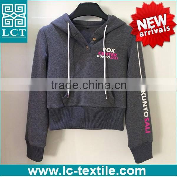 New products top level trendy pullover womens hoodies with silk screen print