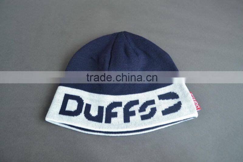 BSCI Audit 100% Acrylic Custom winter beanie hat with jacquard logo