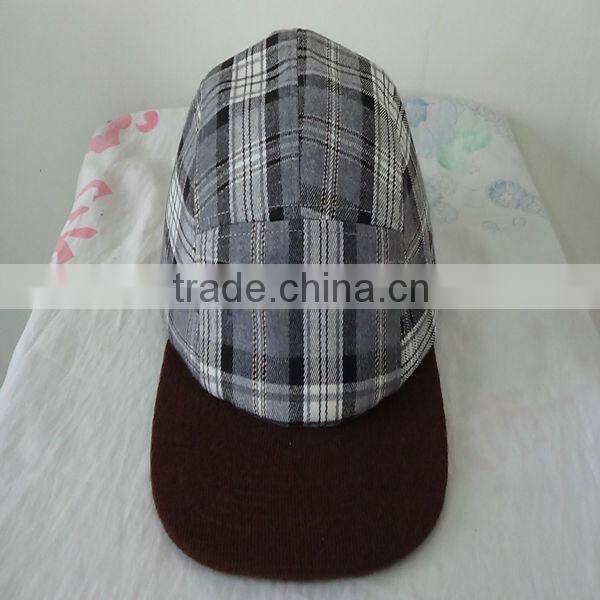 Very used gray Chroma check 5 panel camp cap hat Multiple Gingham 5 panel caps