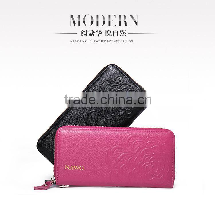 designer leather clutch wallets long purse zipper for women