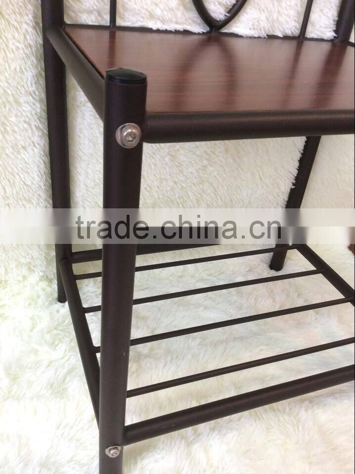 Black MDF Top Iron Night Stand