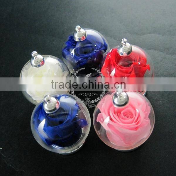 30mm round silver plated glass bottle dome with red,white,pink,blue,purple rose dry flower DIY charm supplies 1820269
