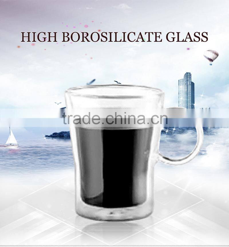 Alibaba china pyrex glass double wall coffee mugs ,handmade glassware mug