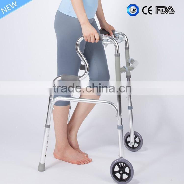 elderly walking aid support height adjustable rollator walker with wheels in frond