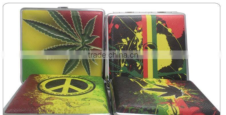 Leather Pocket Cigarette Tobacco Case Box Holder