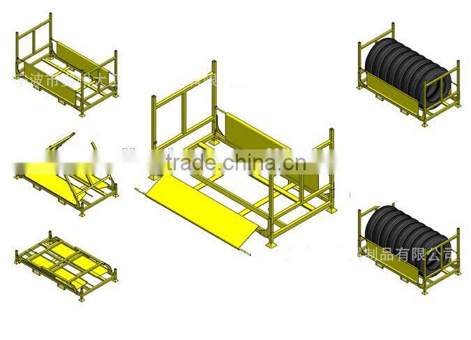 Stackable Folded Metal Floor Display Tyre Stand/double layer