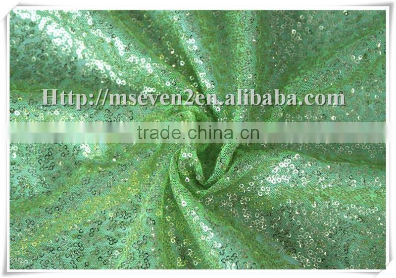 50"/52" shiny Gorgeous Nigerian sequin mesh embroidered fabric for ladies dress