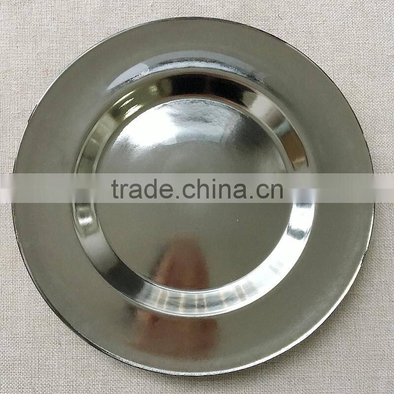 LCK006 silver charger plates for hotel and restaurant