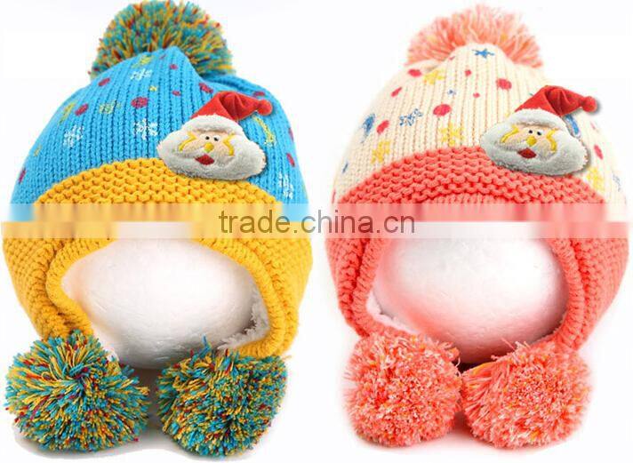 Korean Fashion Handmade Crochet Santa Hat Baby Boy Girls Chirstmas Knitted Beanie Warm Hats