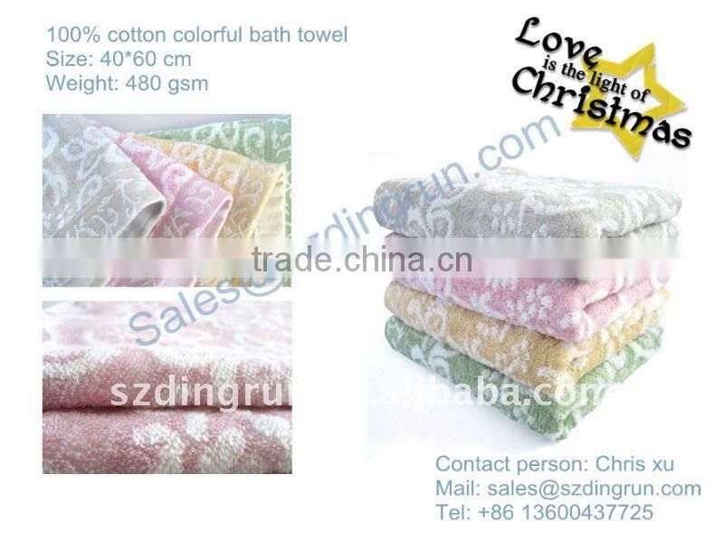 100% cotton jacquard bath towel with CE certificate