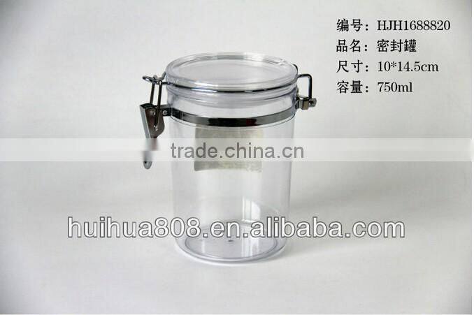 Hot Sale 750ML Transparent Recycled Food Storage Jar For Candy Airtight Jar