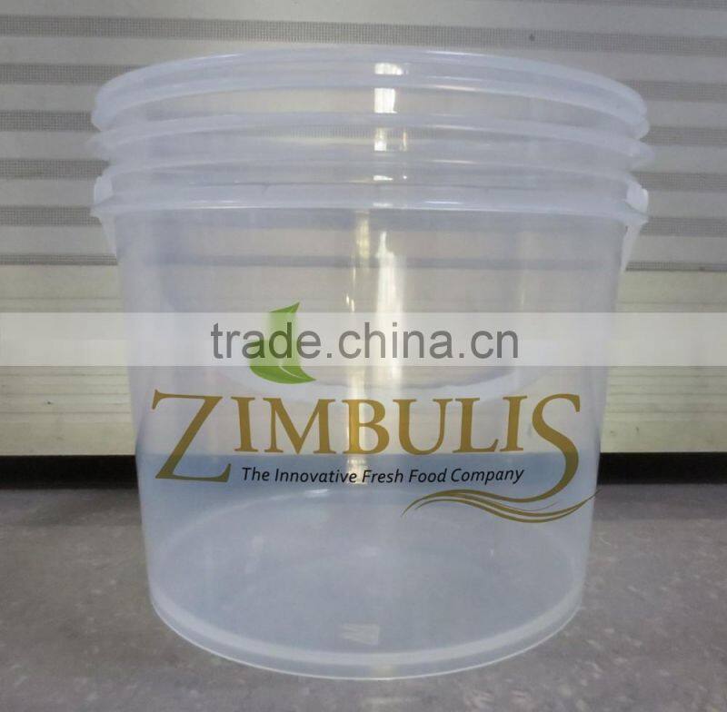 Hot Sale! 350ml 500ml 600ml 1L 1.2L 1.5L 2L 2.5L 4L 5L 6L 10L 15L 20L Plastic Bucket with Handle and Lid