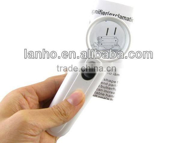 2013 New Hand-Hold LED Light Source Exclamation Mark Type 15x Magnifier