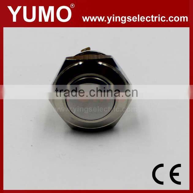 JS16F CE ROHS 16mm flat round 1NO momentary push button switch 12V brass illuminated push button foot switch