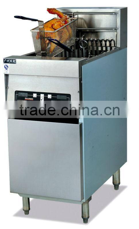 vertical 1-tank comquter fryer with oil filter cart