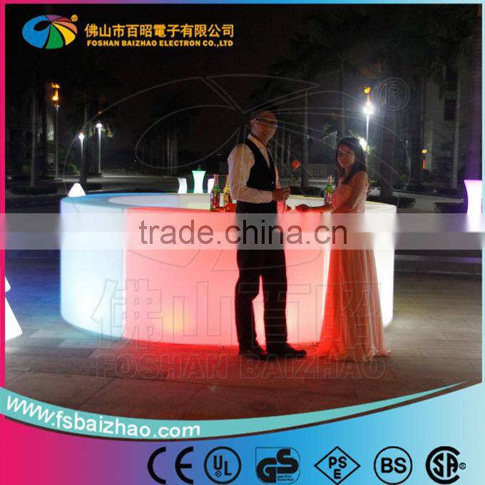 illuminated plastic Outdoor lighting bar table / Led waterproof bar counter